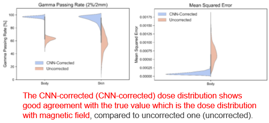 Quick dose calculation algorithm under magnetic field using deep learning