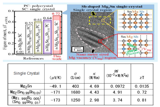 High-Efficiency MgSn TE Material